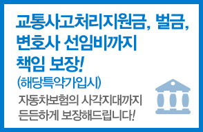 교통사고처리지원금,벌금, 변호사 선임비까지 책임보장! (해당특약가입시): 자동차보험의 사각지대까지 든든하게 보장해드립니다.